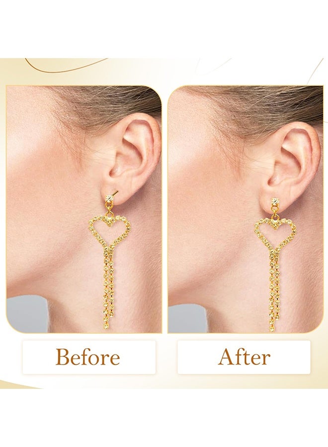 Wffo 6 Pcs Gold Earring Support for Heavy Earrings For Women, Ear Support for Heavy Earrings - Earring Back Stoppers with Box - Earring Supporter & Stopper for Comfortable Wear - Image 4