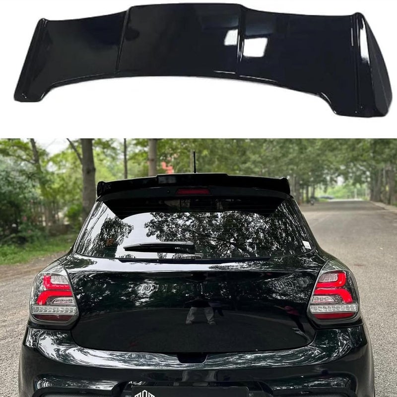 AUTO MT جناح خلفي ABS لسيارات سباق السيارات جناح خلفي غطاء صندوق السقف مفسد للسيارات لمظهر ديناميكي ورياضي واقي للشفة (سويفت باتمان-مفسد (AH8)) - Image 1