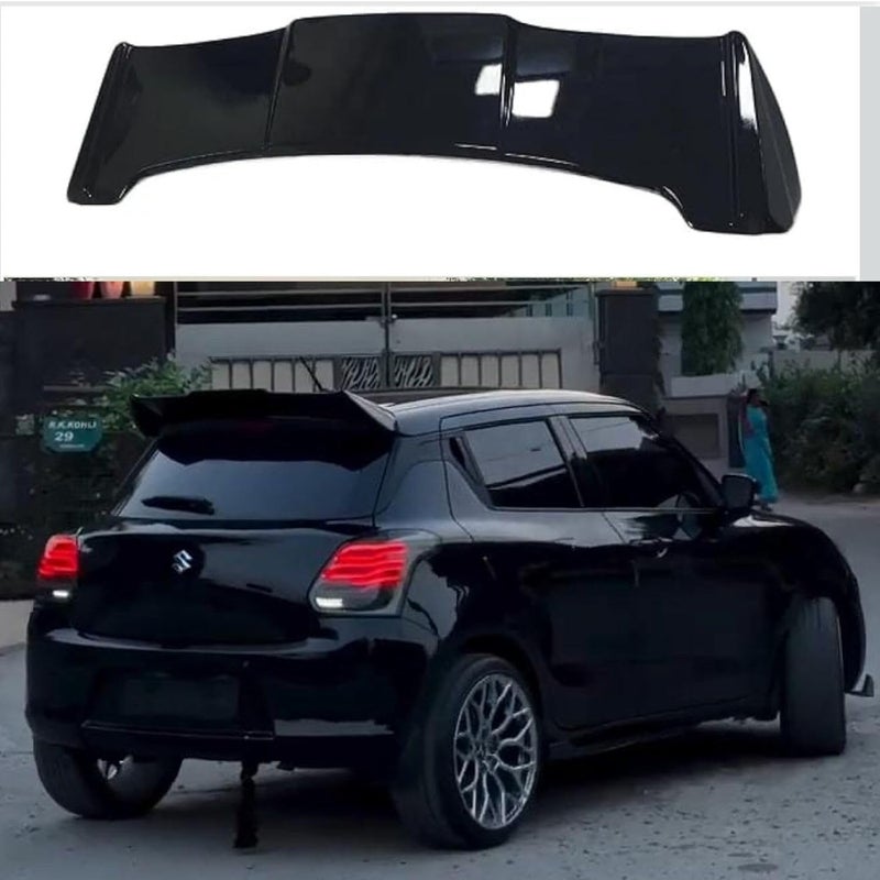 AUTO MT جناح خلفي ABS لسيارات سباق السيارات جناح خلفي غطاء صندوق السقف مفسد للسيارات لمظهر ديناميكي ورياضي واقي للشفة (سويفت باتمان-مفسد (AH8)) - Image 3