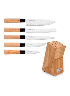 6-Piece Kitchen Knife Set with Wooden Block, Stainless Steel  Pascual Series Chef Knife, Slicing Knife, Bread Knife, Utility Knife, Paring Knife - pzsku/ZBF1CB003B9F0E1BEEDF2Z/45/_/1724754066/2fb91504-8a95-4154-8c10-57289f83dd0c