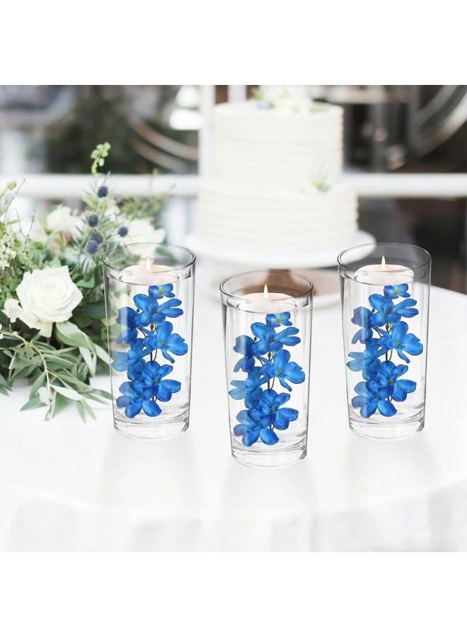 Fqueelvys 10 PCS Artificial Orchids Fake Orchid Silk Flowers 27 Inches Blue Flowers Artificial for Decoration Faux Orchid Artificial Orchid for Wedding Dinning Home Decoration(Blue) - Image 4