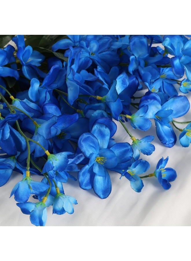 Fqueelvys 10 PCS Artificial Orchids Fake Orchid Silk Flowers 27 Inches Blue Flowers Artificial for Decoration Faux Orchid Artificial Orchid for Wedding Dinning Home Decoration(Blue) - Image 5