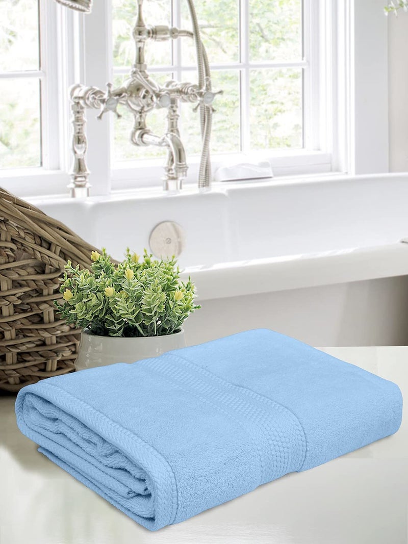 Bombay Dyeing Super Ultrx Zero Twist Plain Dyed 650 GSM Cotton Bath Towel - Ultrx Cornflower - Image 2
