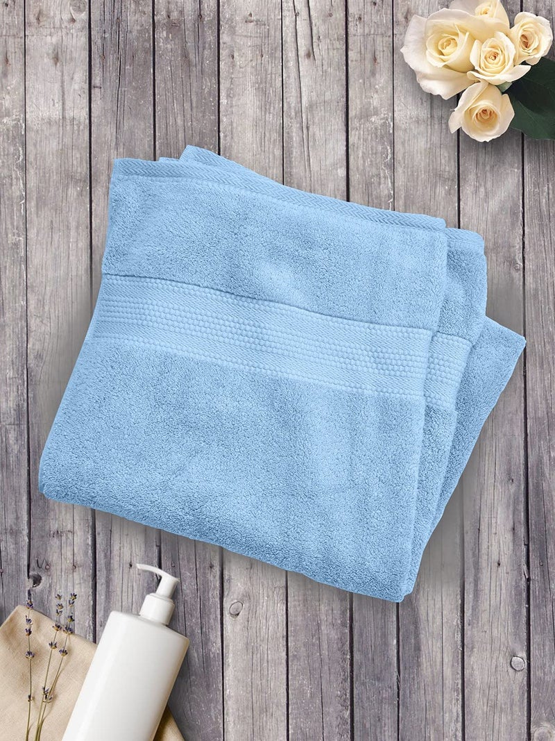 Bombay Dyeing Super Ultrx Zero Twist Plain Dyed 650 GSM Cotton Bath Towel - Ultrx Cornflower - Image 4