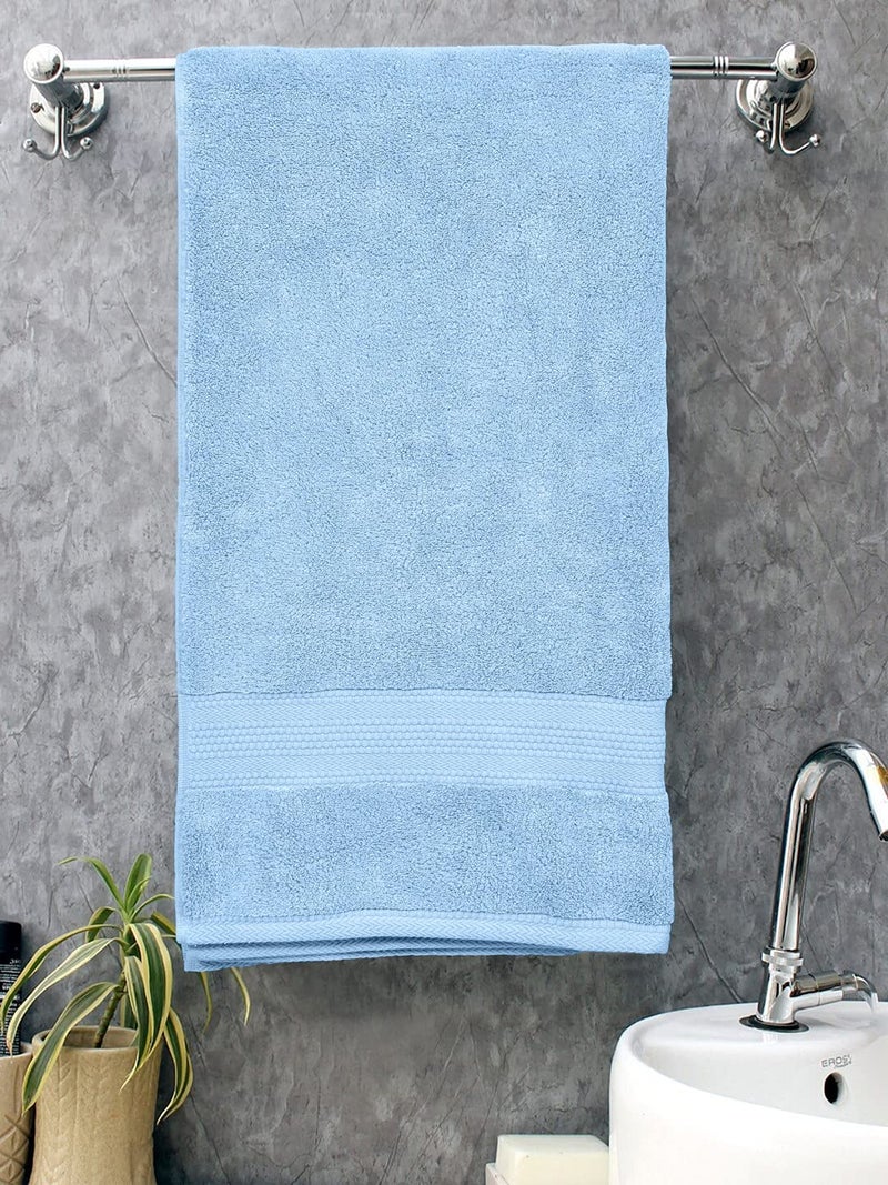 Bombay Dyeing Super Ultrx Zero Twist Plain Dyed 650 GSM Cotton Bath Towel - Ultrx Cornflower - Image 1