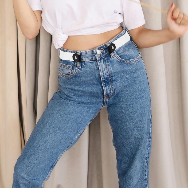 No Buckle Stretch Belt Unisex Women Men Waist Belt Simplicity Elastic Waist Belt - Image 3