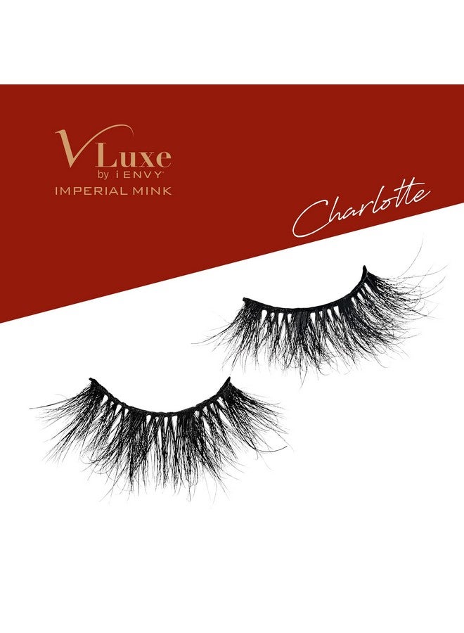 iEnvy Vluxe False Lashes, Imperial Mink Highend Eyelashes, Handcrafted Dramatic Natural Lashes, Wispy Fluffy Volume Extension Eyelashes (Charlotte) - Image 3