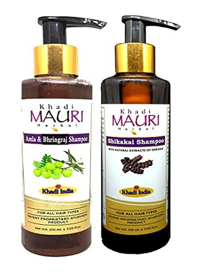 Khadi MAURI Amla Bhringraj & Sikkakai Shampoo Multicolor 420 Ml Pack Of 2 - Image 1