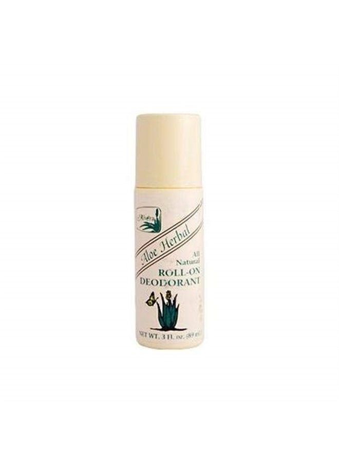 ALVERA All Natural Roll-On Deodorant, Aloe Herbal, 3 Fluid Ounce  - Image 1