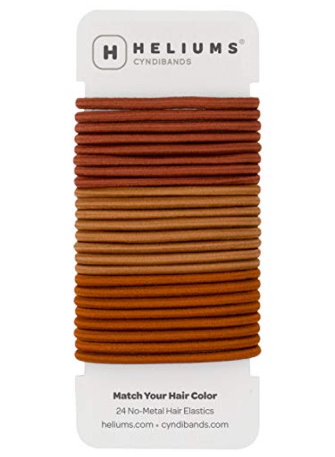 Cyndibands Hair Ties for Red Hair No Damage Hair Elastics 4mm Ponytail Holders for Woman 24 Count Redheads Auburn Ginger Copper - Image 1