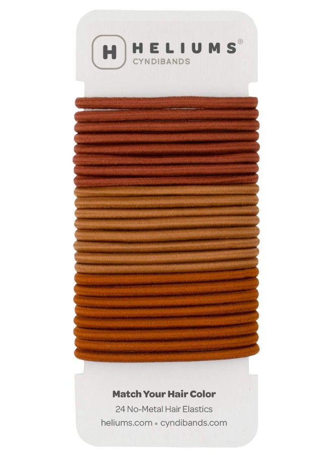Cyndibands Hair Ties for Red Hair No Damage Hair Elastics 4mm Ponytail Holders for Woman 24 Count Redheads Auburn Ginger Copper - Image 3