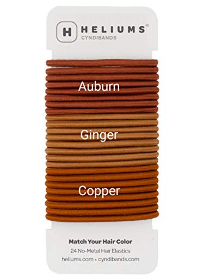 Cyndibands Hair Ties for Red Hair No Damage Hair Elastics 4mm Ponytail Holders for Woman 24 Count Redheads Auburn Ginger Copper - Image 4