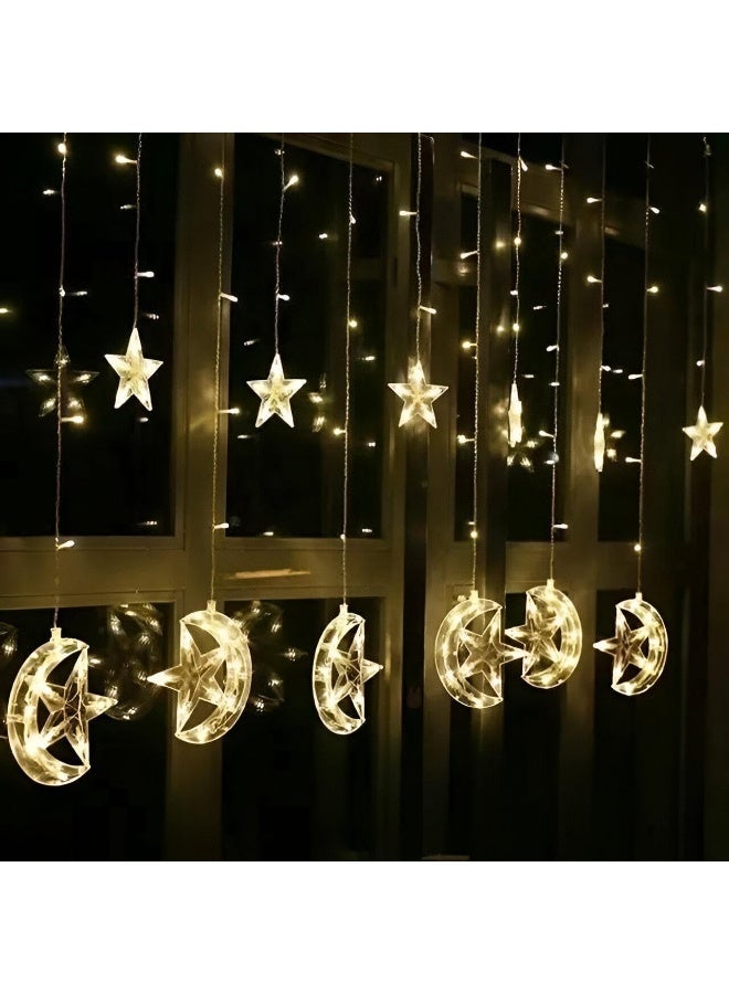 فرع نور لزينه رمضان على شكل هلال ونجمة تناسب الاجواء الرمضانية اضاءه دافئة - Image 4