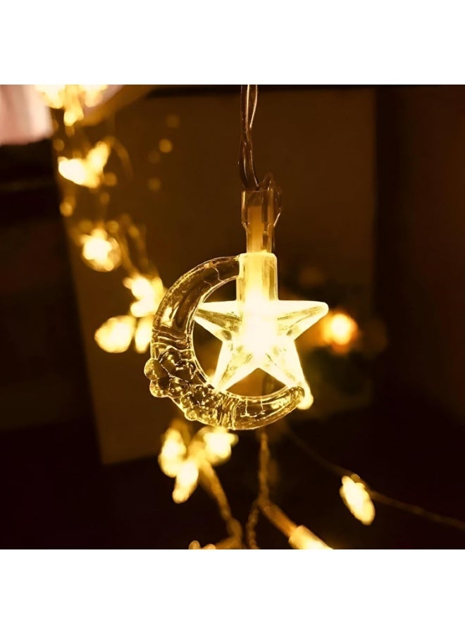 فرع نور لزينه رمضان على شكل هلال ونجمة تناسب الاجواء الرمضانية اضاءه دافئة - Image 5