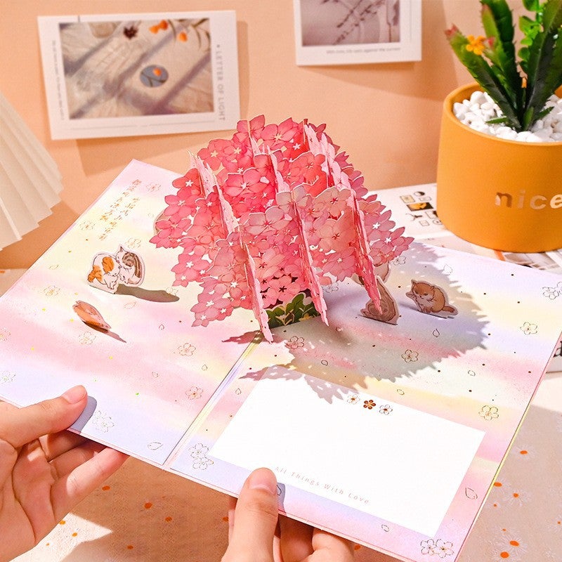 Moonlight Deer Habitat Stereo Greeting Card Creative 3D Card Birthday Blessing Christmas Moon Stars Thanksgiving Aesthetic Gift - Image 5