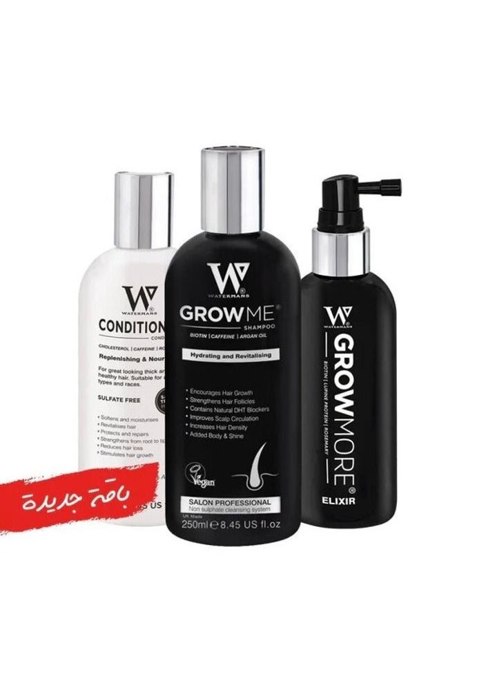 Watermans Grow Me Hair growth and intensification set (Shampoo + Conditioner + Serum)  - Image 1