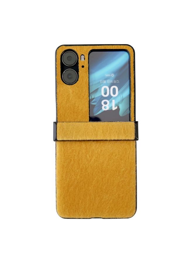 HuHa Case Cover For OPPO Find N2 Flip Hinge Plush PC Phone Case Yellow