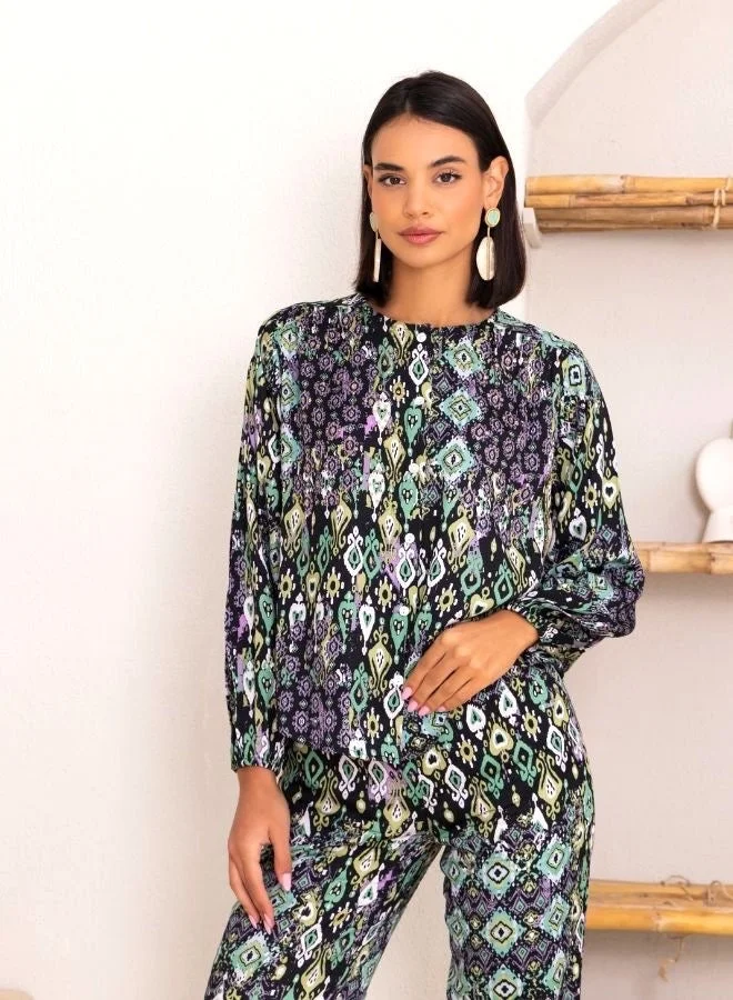 That’s My Gal Black Ikat Printed Trouser