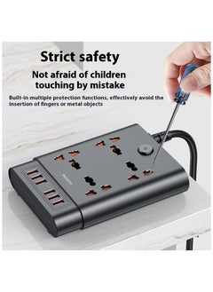 xozgdovg Multifunctional USB intelligent plug-in 2650w multi-hole switch adapter 10A fast charging charger QC3.0  - Image 3