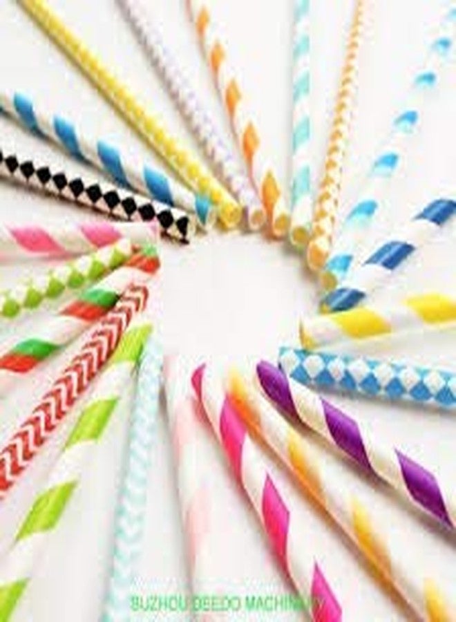 HOUSE HATCH Biodegradable Paper Drinking Straws Pack of 100pcs with 6mm Diameter for Juices, Shakes, Smoothies, Party Supplies Decorations (Random Colours and Designs) - Image 5
