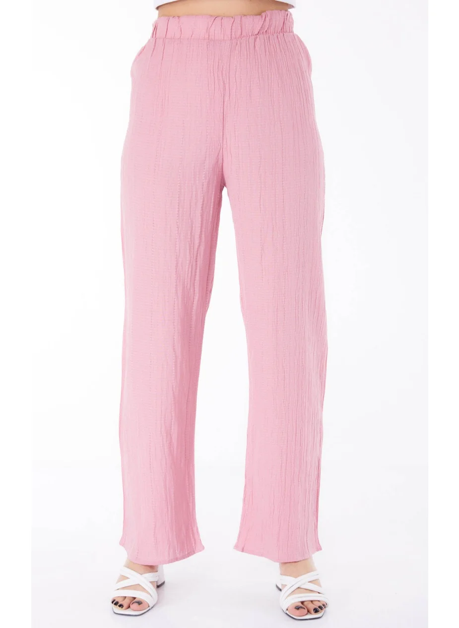 Tofisa Plain Mid Women Pink Casual Trousers - 25627