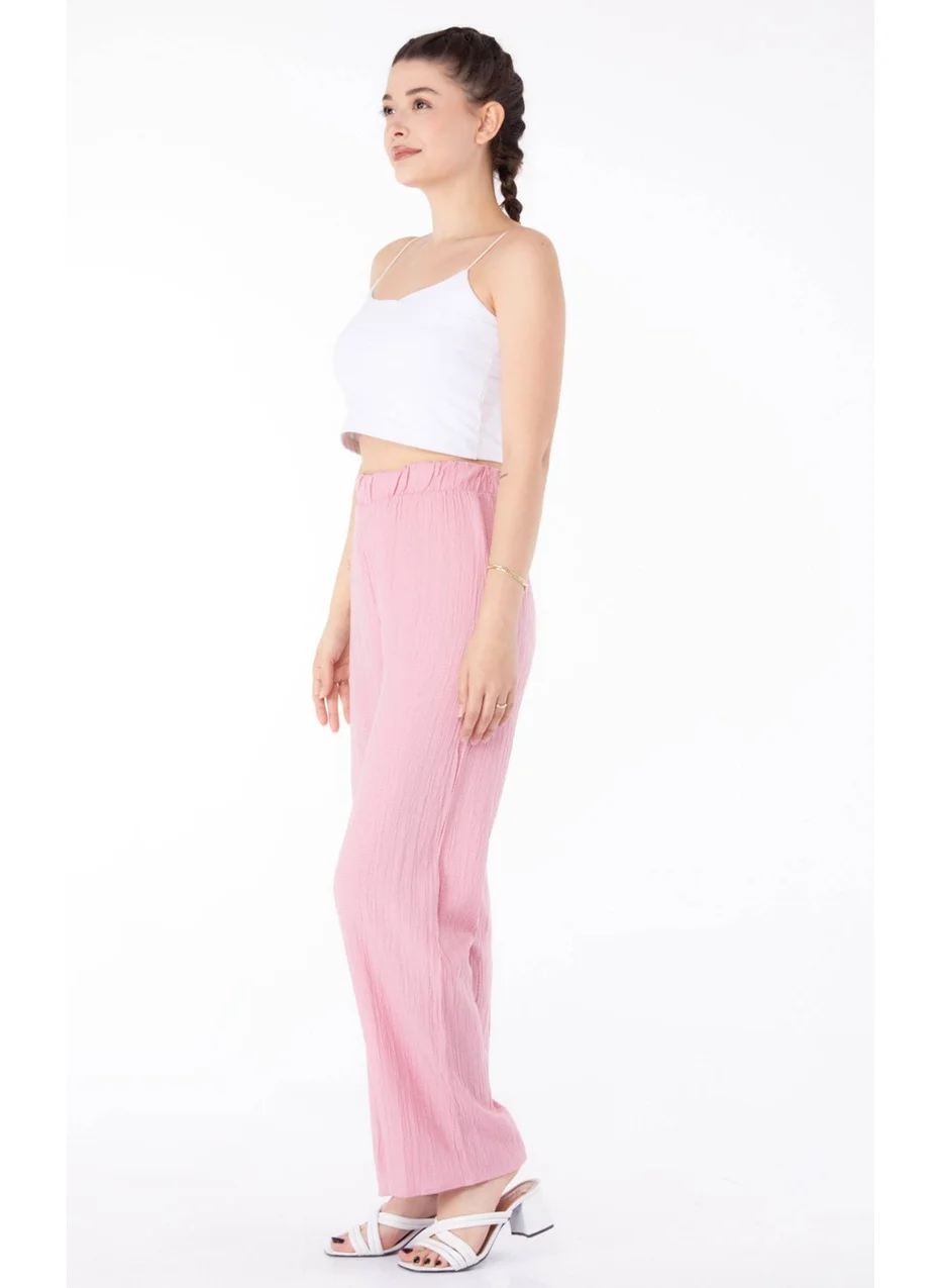 Tofisa Plain Mid Women Pink Casual Trousers - 25627