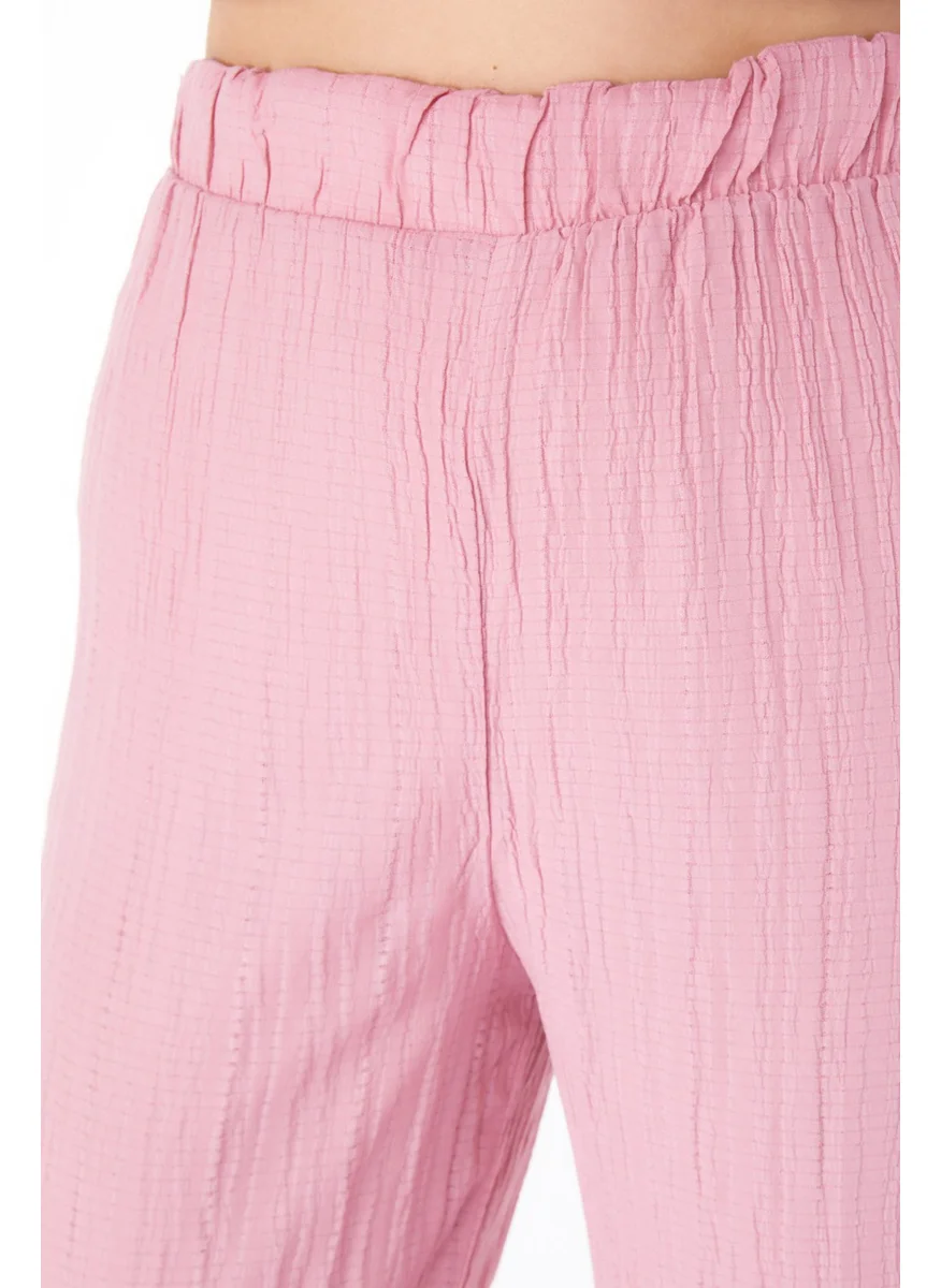 Tofisa Plain Mid Women Pink Casual Trousers - 25627