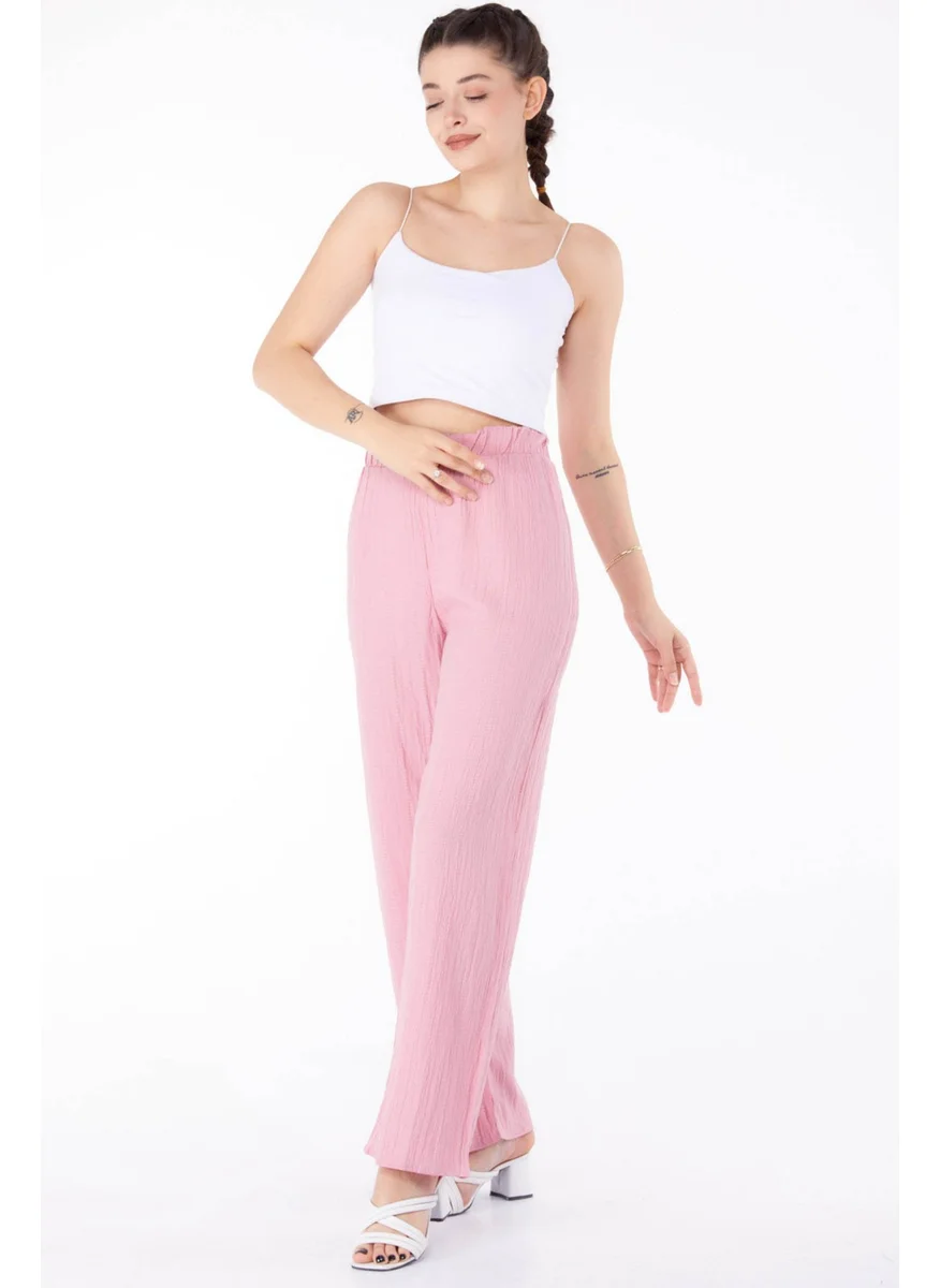 Tofisa Plain Mid Women Pink Casual Trousers - 25627