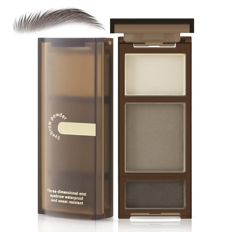 Boobeen 3 Color Eyebrow Powder Palette Waterproof LongLasting Nature Eye Brow Powder Brow Definer Powder Makeup to Enhance  Filler Brows Powder Smooth