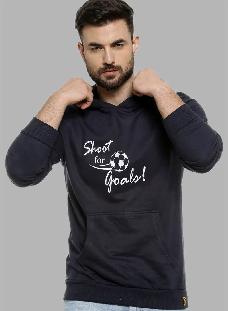 Campus Sutra Front Pocket Printed Hoodie