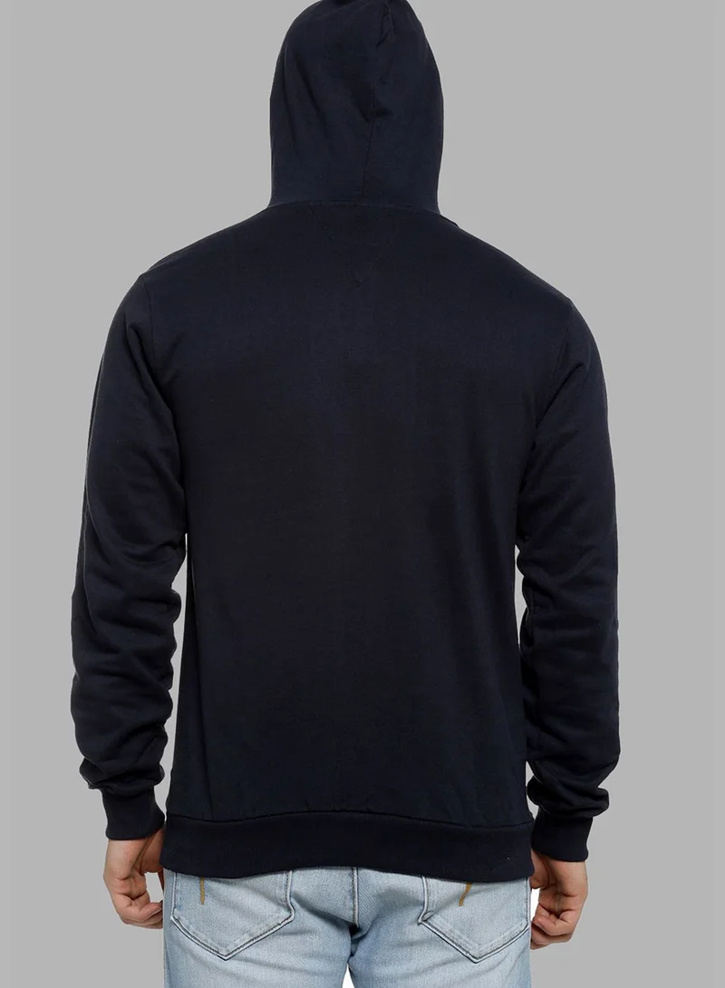 Campus Sutra Front Pocket Printed Hoodie