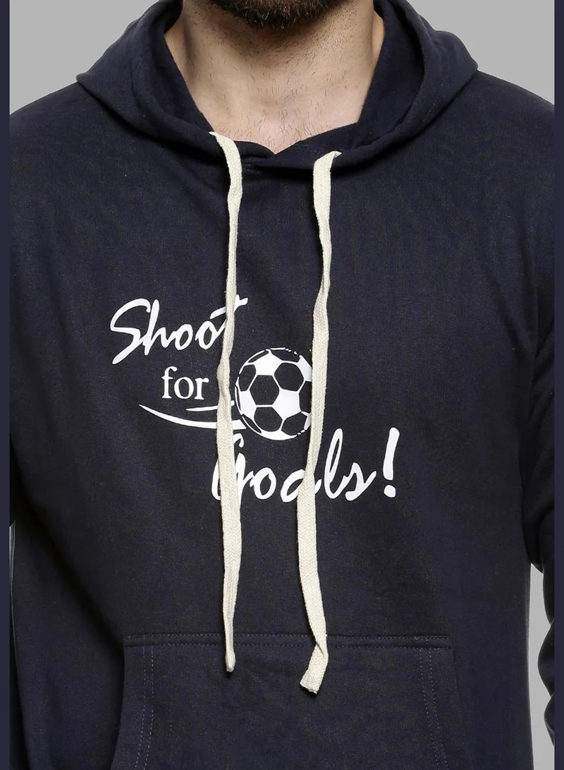 Campus Sutra Front Pocket Printed Hoodie