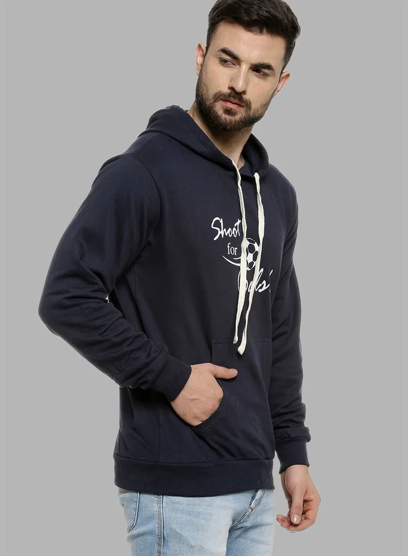 Campus Sutra Front Pocket Printed Hoodie