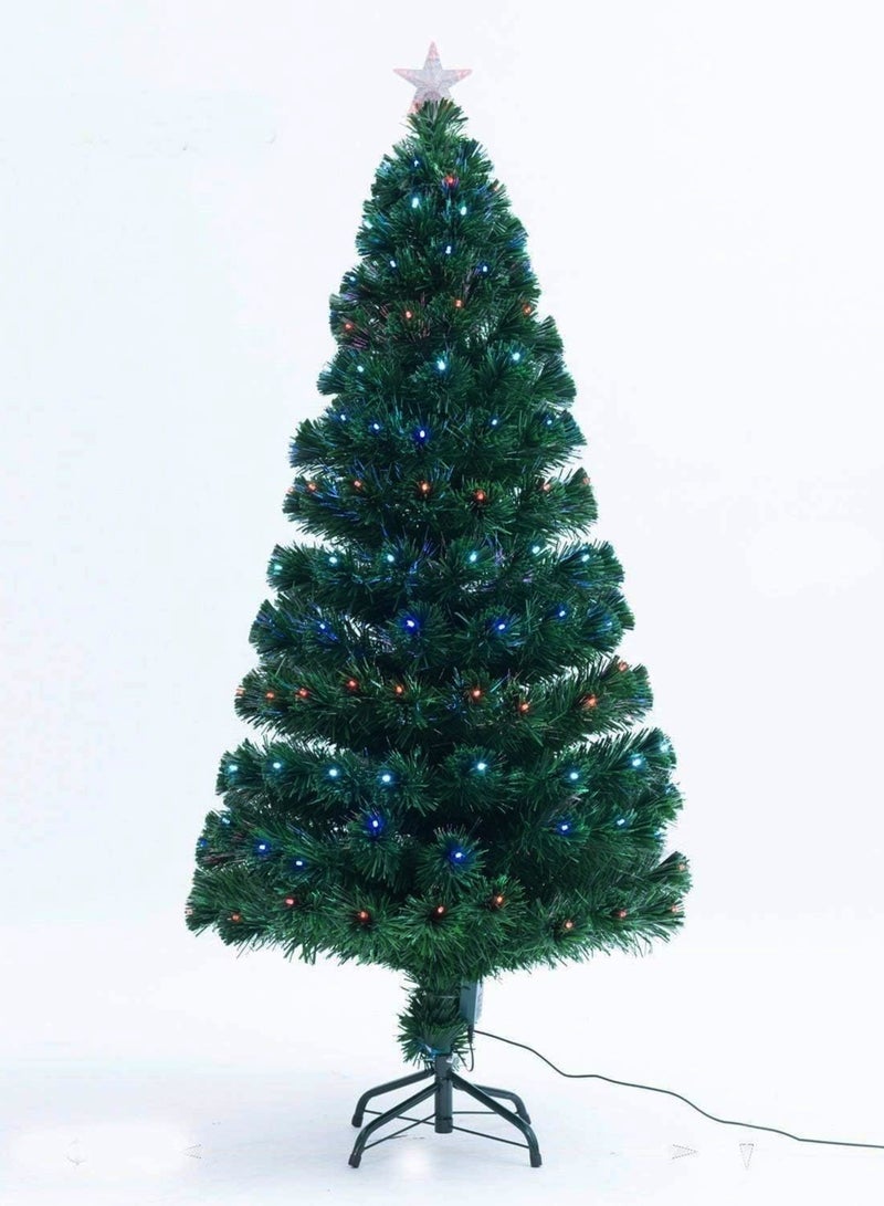 توشيونيكس شجرة صنوبر عيد الميلاد الصناعية المزخرفة بطول 1.20 متر/3.9 قدم مع أضواء LED متعددة الألوان مدمجة لعيد الميلاد، وغطاء شجرة على شكل نجمة، وحامل معدني ومحول طاقة، مثالية لديكور حفلات أعياد الميلاد والمنزل والمكتب وحفلات رأس السنة الجديدة والاحتفالات الداخلية والخارجية، سهلة التجميع - Image 2