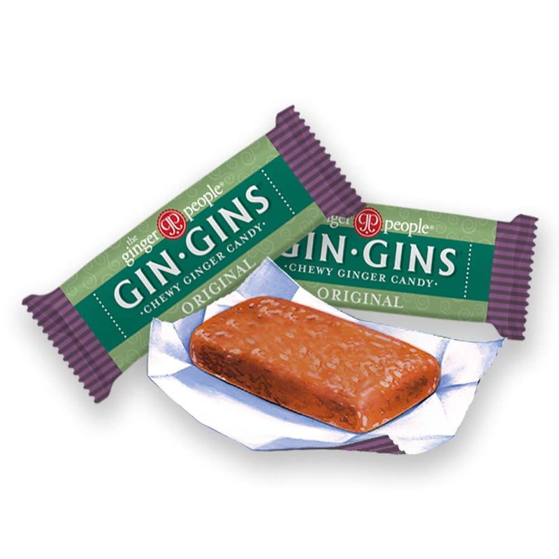 The Ginger People GIN GINS Original Chewy Ginger Candy by The Ginger People - Anti-Nausea and Digestion Aid, Individually Wrapped Healthy Candy - Original Ginger Flavor, 4.5oz Boxes - Pack of 12 - Image 4