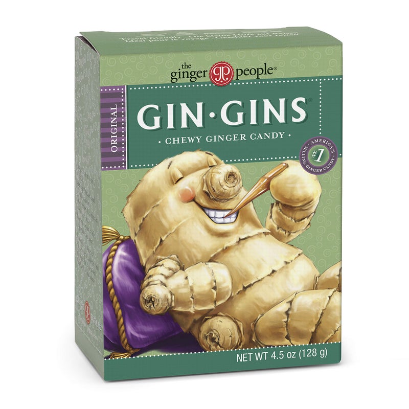 The Ginger People GIN GINS Original Chewy Ginger Candy by The Ginger People - Anti-Nausea and Digestion Aid, Individually Wrapped Healthy Candy - Original Ginger Flavor, 4.5oz Boxes - Pack of 12 - Image 1