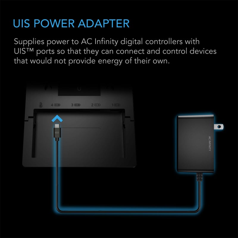 AC Infinity UIS Power Adapter, Outlet Plug with Charger Cable Cord for UIS Digital Controllers - Image 2