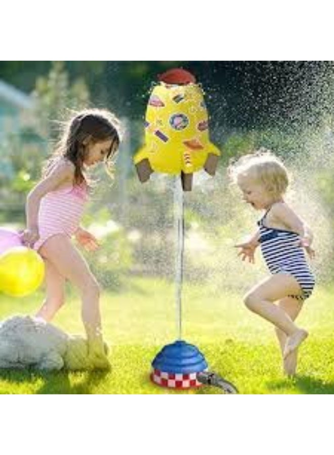 Outdoor Water Sprinkler for Kids | Water Rocket Toys, Rocket Sprinkler Summer Toy - Image 4