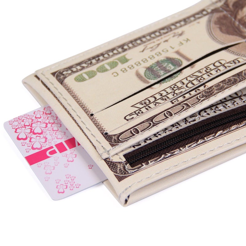 LUI SUI Men Us Dollar Bill Wallet Billfold Leather Credit Card Photo Holder - Image 5