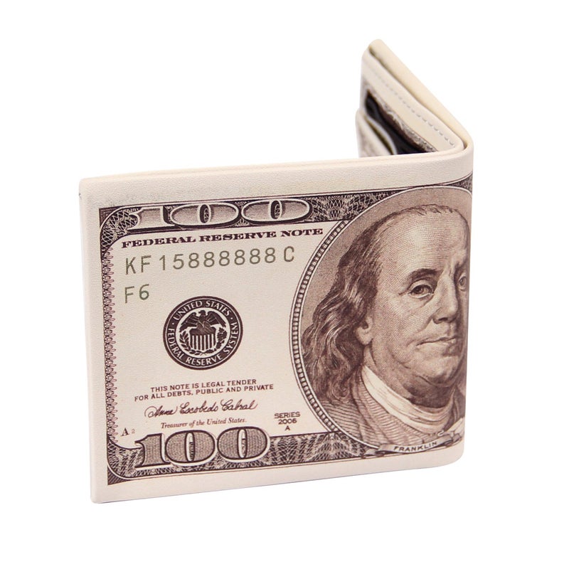 LUI SUI Men Us Dollar Bill Wallet Billfold Leather Credit Card Photo Holder - Image 4