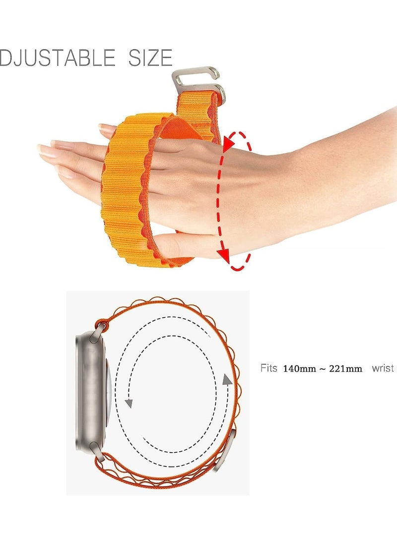 BEILINGDUN - 4Pack for Apple Watch Alpine Loop Band 49mm/45mm/44mm Nylon Woven Sport Strap for Apple Watch Series 8/Ultra/7/SE/6/5/4/3/2/8 White/Green/Orange/Black - Image 1