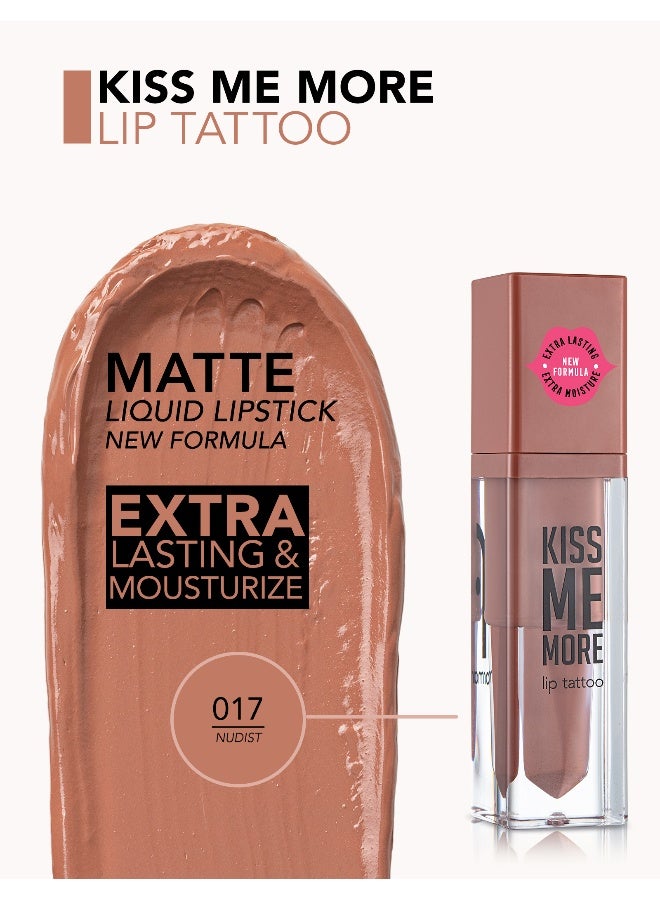 flormar Kiss Me More Lip Tattoo New - 017 Nudist - Image 4