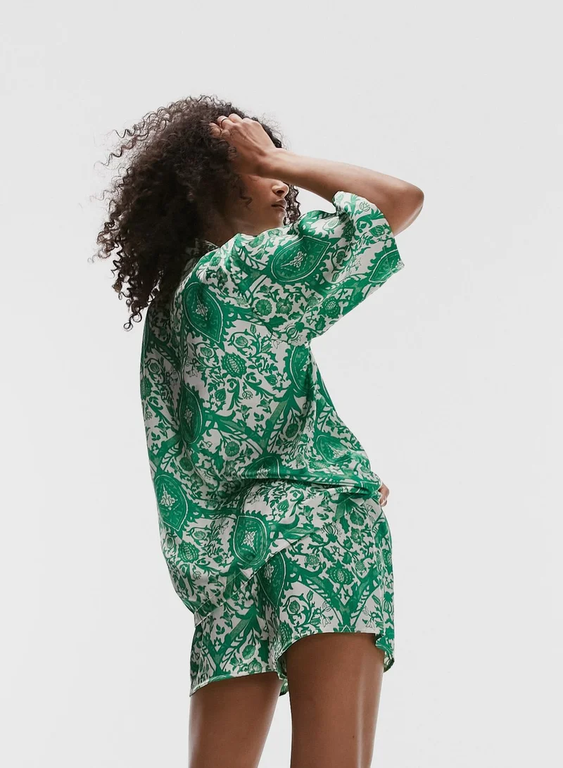 TOPSHOP Printed Shirt & Pyjama Set