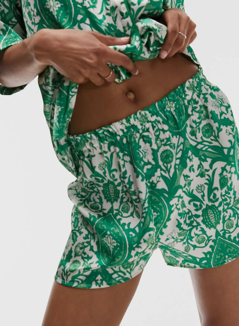 TOPSHOP Printed Shirt & Pyjama Set