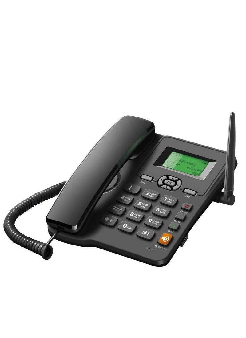SIM-Card Telephone Cordless Wireless GSM Desk Desktop Fixed with Number Big on Display for Office Front  Home, Hotel, Seniors Support - Image 1