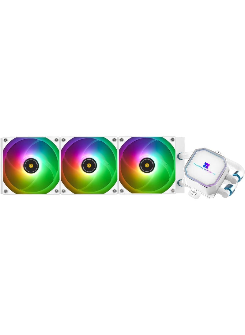 Thermalright Frozen Prism 360 White ARGB CPU Liquid Cooler,Efficient PWM Controlled Pump 3300RPM,3×TL-E12 Series PWM Fan,Water Cooling Computer Parts,for AMD AM4/AM5,Intel 1150/1156/1200/1700/2011 - Image 1