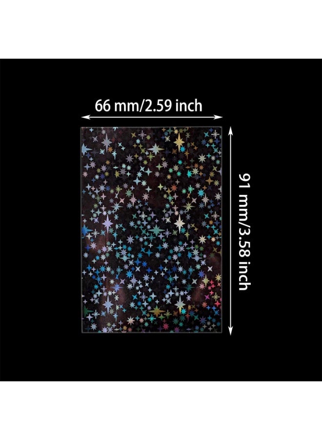 100pcs Soft Clear Plastic Glitter Small Bag Storage Pouch Laser Sleeve Cover Pocket Holder Photo Protector Top Loader for 2.5x3.5in Universal Card Collectible Coin Jewelry (Little Star) - Image 3