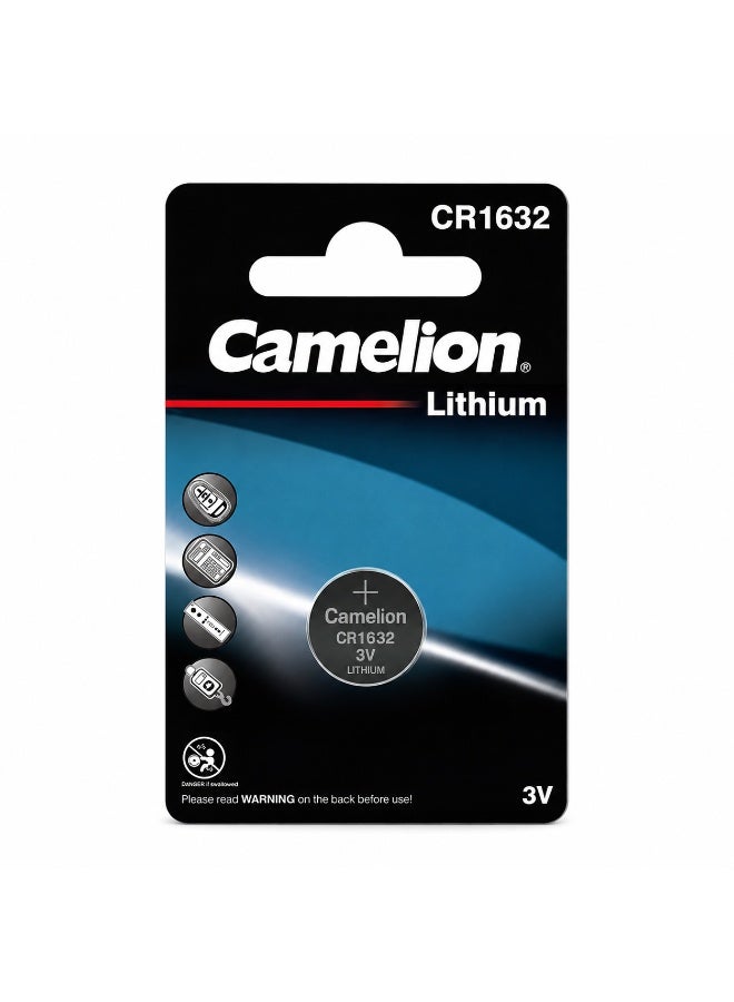 Camelion CR1632 3V Lithium Coin Cell Battery for Car Keys, Digital Scales, Watches & Medical Devices - Image 1