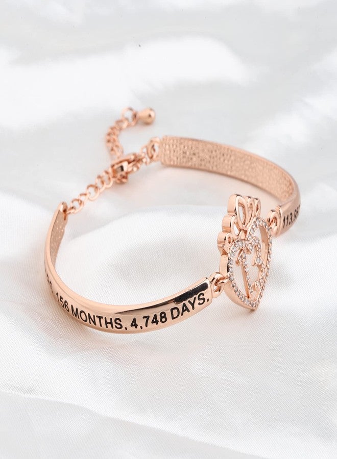FEELMEM Happy Birthday Bracelet Gifts 10th 13th 14th 15th 16th 17th 18th 30th 21st 40th Crown Charm Bracelet for Birthday Gifts (13th-RG) - Image 5