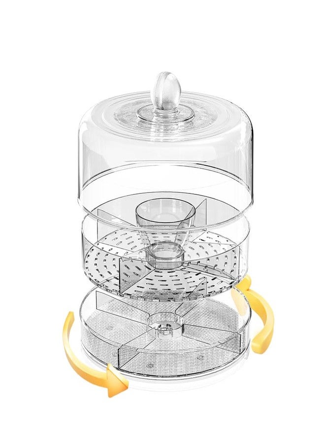 ACRYDECOR Lazy Susan 9.06" Inch Turntable Organizer, Clear Turntable Organizer Storage Container Bins Spice Rack, Refrigerator Organizer for Pantry Organizers and Storage - Image 1